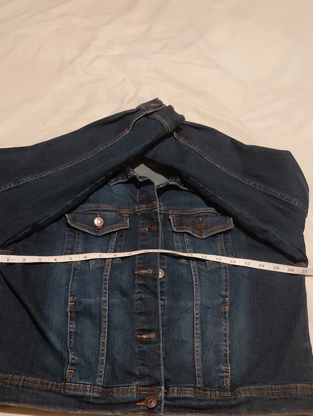 Wonder Nation  Dark Blue Distressed Denim Jacket Women XXL Sz 18 - Picture 4 of 7